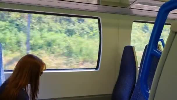 Train Travel London City England Кадри Були Зняті Червня 2023 — стокове відео