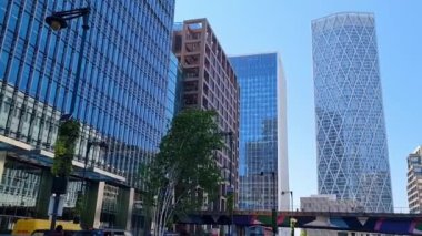 İngiltere 'nin Merkez Londra şehrindeki Canary Wharf Binası. Görüntü İHA 'nın Kamerasıyla 08 Haziran 2023' te Alçak İrtifa 'da çekildi. 