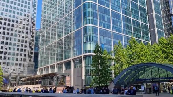 Canary Wharf Buildings Central London City England Groot Brittannië Beelden — Stockvideo