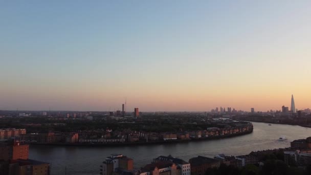 River Thames Central London Sunset Inglés Filmación Fue Filmada Junio — Vídeos de Stock