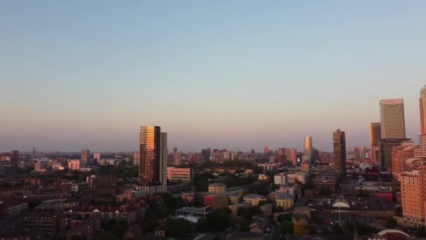 High Angle View Canary Wharf Buildings Сайті Центрального Лондона Кадри — стокове відео