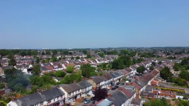 Vista Aérea Luton City Edifícios Residenciais Casas Grã Bretanha — Vídeo de Stock