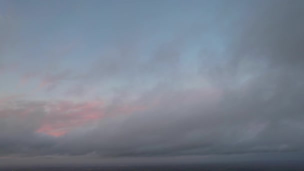 Prachtig Uitzicht Vanuit Lucht British City Zonsondergang Tijdens Nacht — Stockvideo