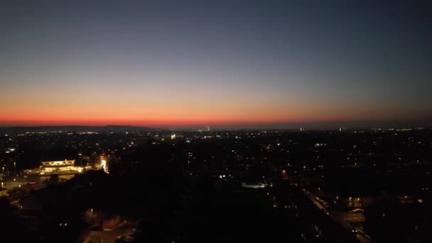 High Angle Footage Illuminated Luton Town England Just Sunset Inglés — Vídeos de Stock