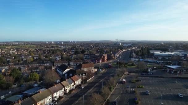 Flygfoto Över Centrala Dunstable Stad England Bilder Togs Strax Efter — Stockvideo