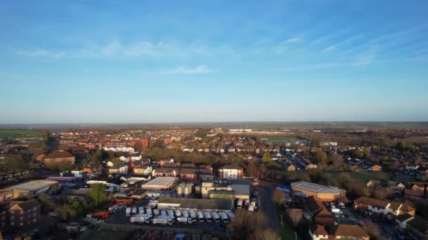 Vista Aérea Central Dunstable Cidade Inglaterra Reino Unido Filmagens Foram — Vídeo de Stock