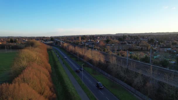 Ngiltere Luton Ocak 2023 Luton City Yol Trafik — Stok video