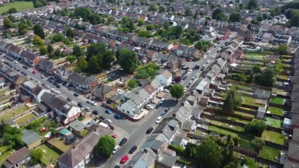 Aerial View Residential District Real Estate Homes Luton Town England — Stock Video