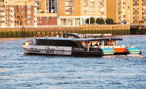 London England Storbritannien Juni 2023 River Thames Canary Wharf — Stockfoto