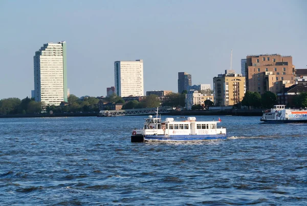 stock image London, England, United Kingdom - June 8, 2023: River Thames at Canary Wharf 