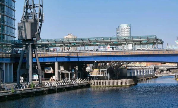 stock image London, England, United Kingdom - June 8, 2023: River Thames at Canary Wharf 