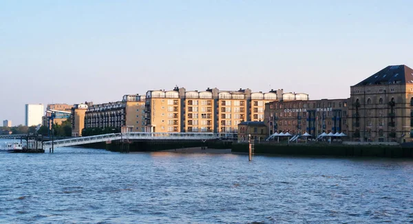 Londres Inglaterra Reino Unido Junho 2023 River Thames Canary Wharf — Fotografia de Stock