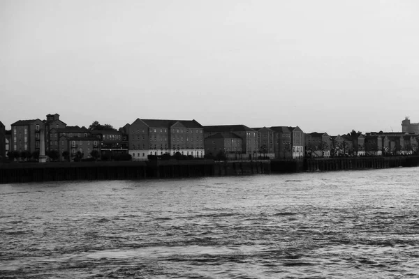 Londres Inglaterra Reino Unido Junho 2023 River Thames Canary Wharf — Fotografia de Stock