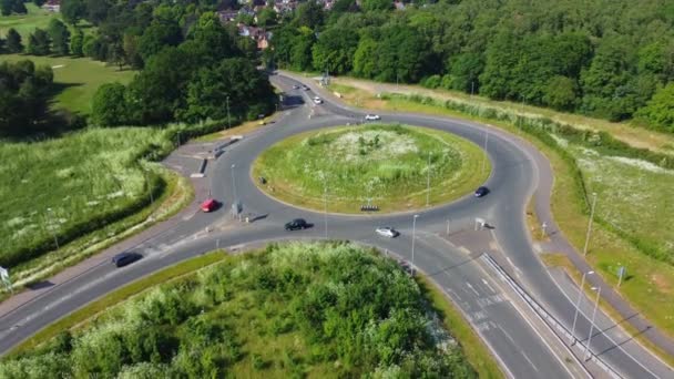 High Angle Footage British Motorways Traffic Inglês Junction London Luton — Vídeo de Stock