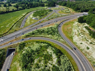 Luton, İngiltere, Birleşik Krallık - 13 Haziran 2023: Stockwood Park Panoramik Hava Görüntüsü