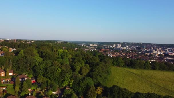 Flygfoto Panoramautsikt Över Luton Town England Storbritannien Över Wardown Public — Stockvideo