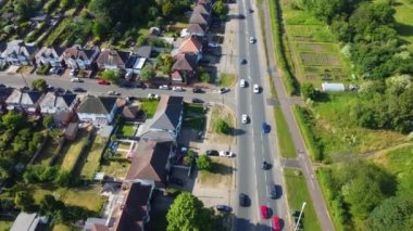 İngiltere 'nin merkez Luton şehrinin muhteşem yüksek açılı manzarası