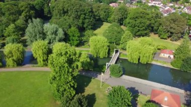 İngiltere 'nin merkez Luton şehrinin muhteşem yüksek açılı manzarası