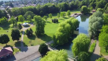 İngiltere 'nin merkez Luton şehrinin muhteşem yüksek açılı manzarası