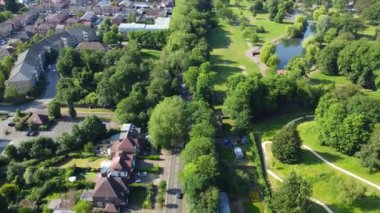 İngiltere 'nin merkez Luton şehrinin muhteşem yüksek açılı manzarası