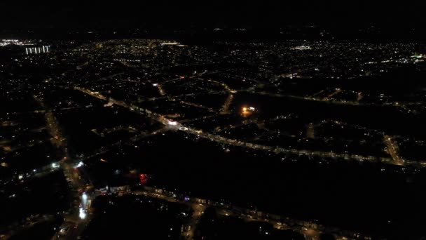 Riprese Aeree Luton City Durante Notte Riprese Alto Angolo British — Video Stock