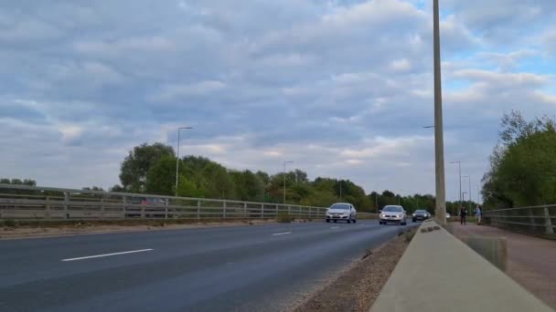 Ngiliz Yolu Nun Hava Görüntüsü Ngiltere Nin Merkez Milton Keynes — Stok video