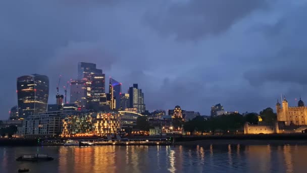 Illuminated Central London City Wieczorem Schwytany Czerwca 2023 Wieczorem — Wideo stockowe