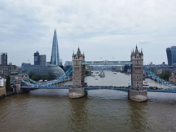 Vue Angle Élevé Tamise Pont Londres Centre Londres Capitale Angleterre — Photo