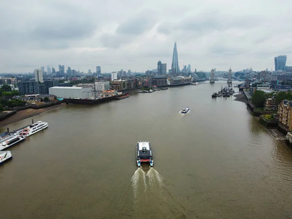 High Angle View River Thames London Bridge Central London Capital — 스톡 사진