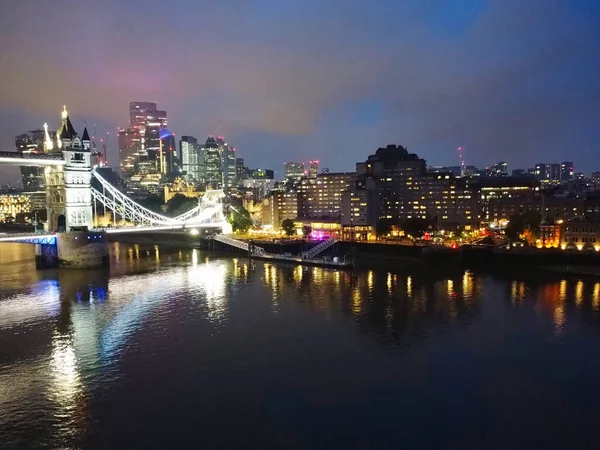 Londra Köprüsü Ndeki Thames Nehri Nin Yüksek Açı Manzarası Ngiltere — Stok fotoğraf