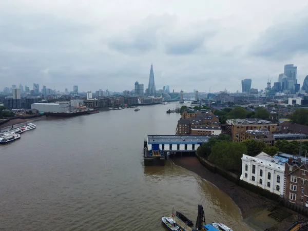 High Angle View River Thames London Bridge Central London Capitale — Foto Stock