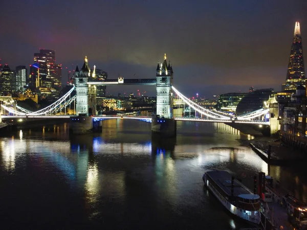 Londra Köprüsü Ndeki Thames Nehri Nin Yüksek Açı Manzarası Ngiltere — Stok fotoğraf