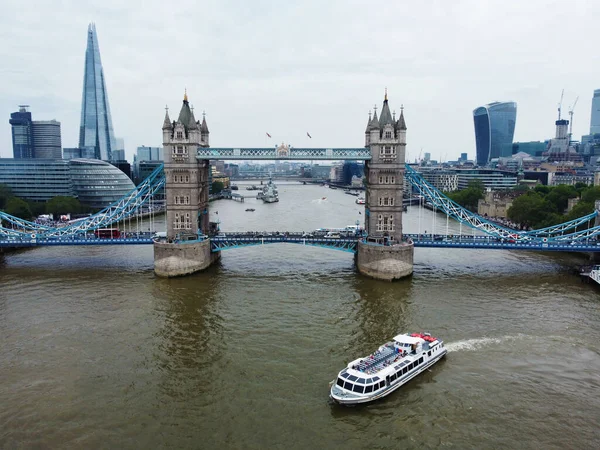 High Angle View River Thames London Bridge Central London Capital — Stockfoto
