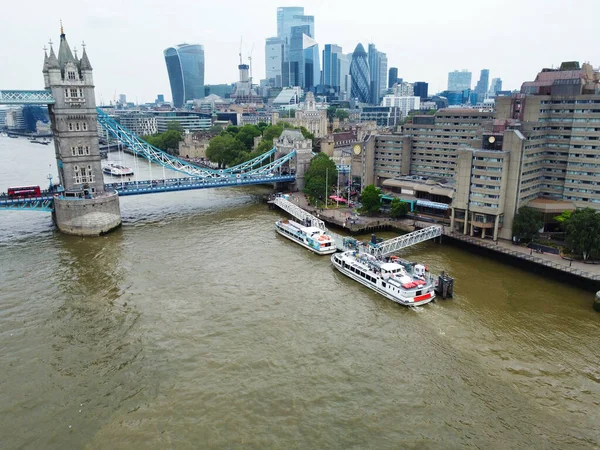 High Angle View River Thames Ved London Bridge Central London – stockfoto