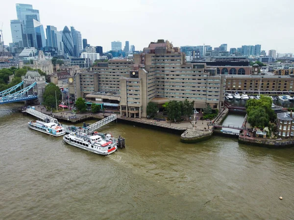 Άποψη Του Ποταμού Τάμεση Στη Γέφυρα Του Λονδίνου Πρωτεύουσα Του — Φωτογραφία Αρχείου