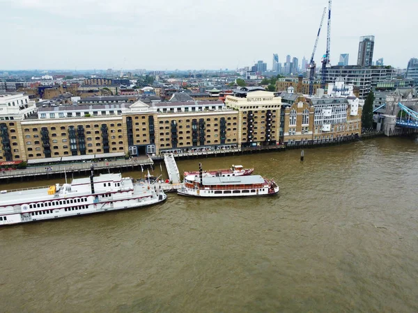 High Angle View River Thames London Bridge Central London Capital — 스톡 사진