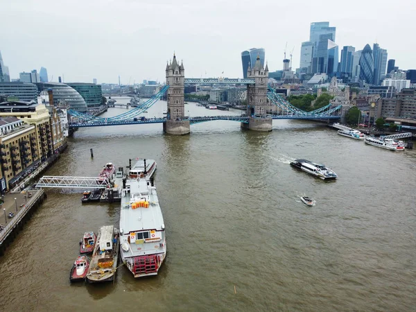 High Angle View River Thames Ved London Bridge Central London – stockfoto