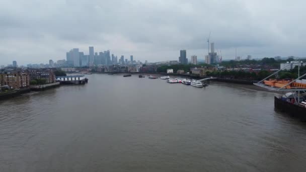 Londres Reino Unido Junio 2023 Vista Del Río Támesis Puente — Vídeos de Stock