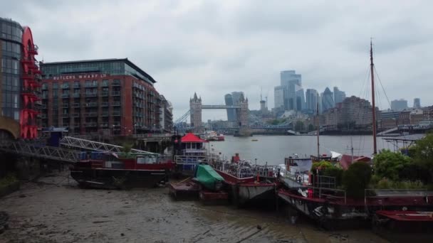 Londres Reino Unido Junio 2023 Vista Del Río Támesis Puente — Vídeo de stock