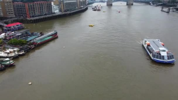 Londýn Velká Británie Června 2023 Pohled Řeku Temži Londýnský Most — Stock video