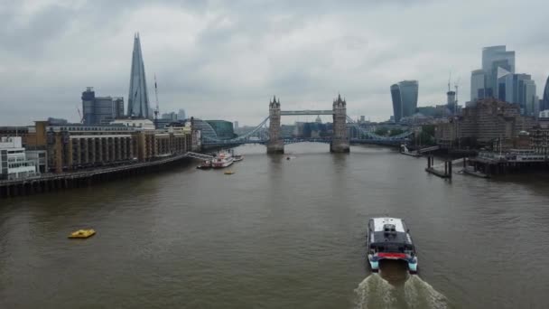 London Storbritannien Juni 2023 Utsikt Över Themsen London Bridge Och — Stockvideo