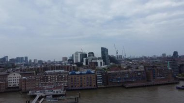 Londra, Birleşik Krallık - 8 Mayıs 2023: Merkezi Londra 'nın Zaman Geçidi Hava Görüntüsü