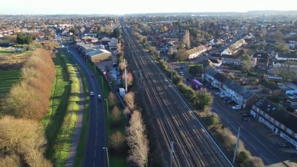 베드포드 Countryside 지나는 2023 Drone 카메라로 촬영되었다 — 비디오