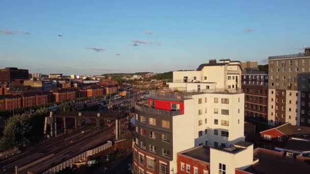 Лутон Англия Ноября 2022 Года Воздушный Вид Центр Города Здания — стоковое видео