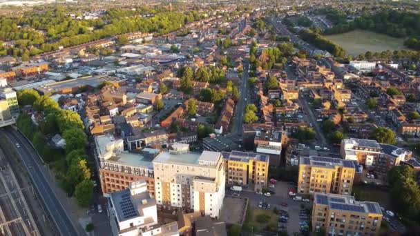 Luton England November 2022 Aerial View City Centre Buildings Luton — Stock videók