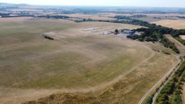 Dunstable Downs, İngiltere 'deki planör uçakları sahada.