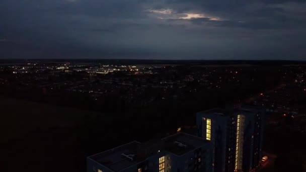 Most Beautiful High Angle Aerial Footage Central City Buildings Luton — Vídeos de Stock