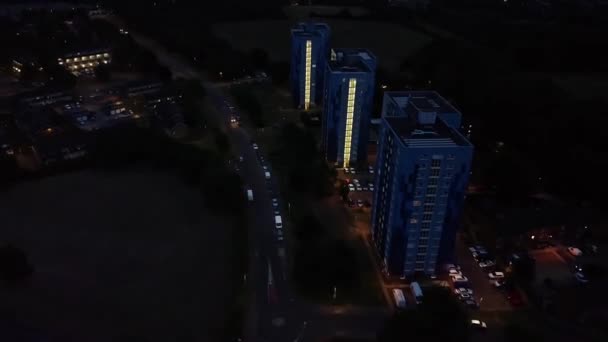 Most Beautiful High Angle Aerial Footage Central City Buildings Luton — Vídeos de Stock