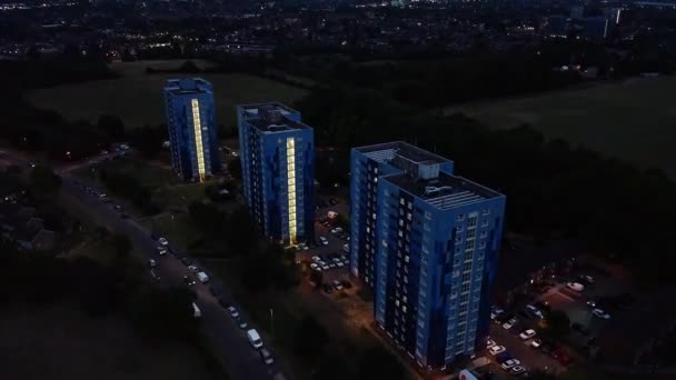 Mooiste High Angle Luchtfoto Van Central City Buildings Luton Town — Stockvideo