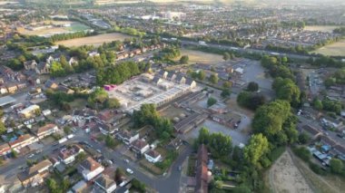 Beautiful Aerial view of North Luton City of England at Sunset Time